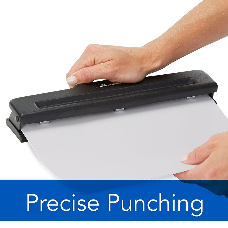 Swingline Light Duty Desktop Adjustable Hole Punch, 10 Sheet Capacity, Black (74015)