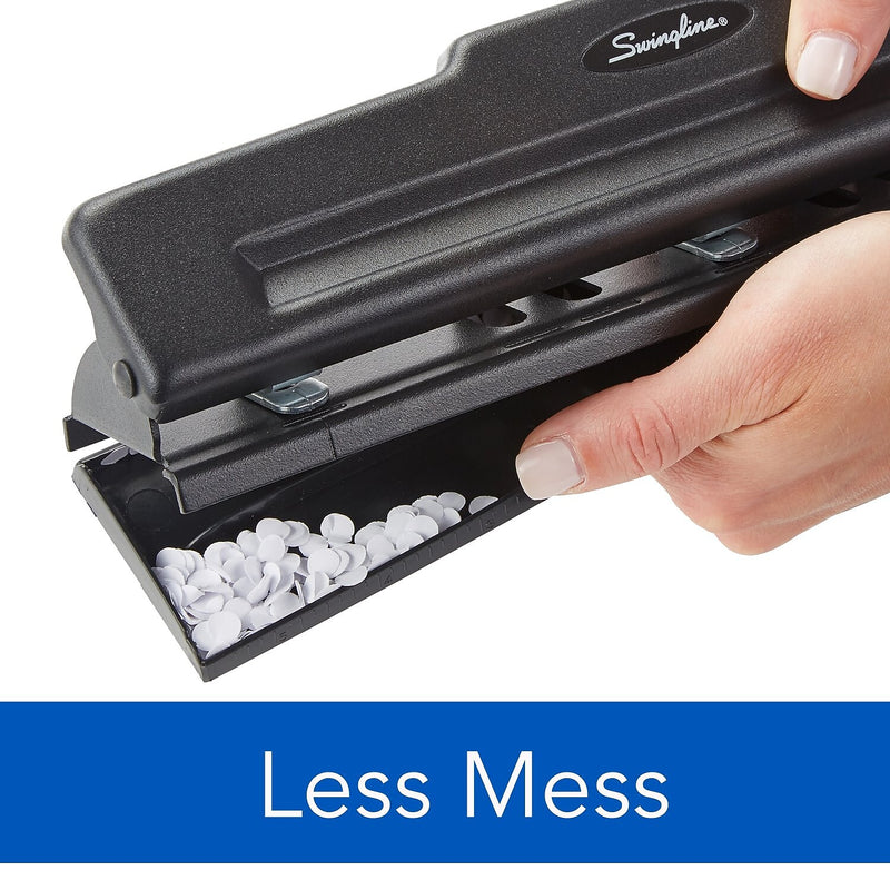 Swingline Light Duty Desktop Adjustable Hole Punch, 10 Sheet Capacity, Black (74015)