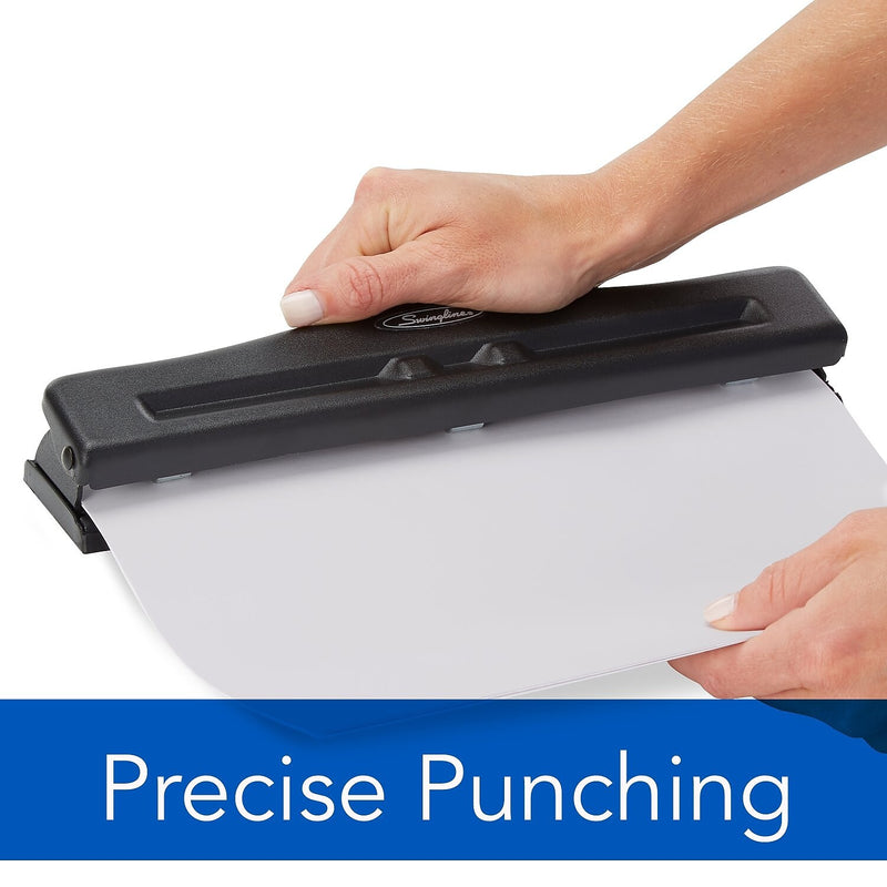 Swingline Commercial Desktop Adjustable Hole Punch, 11 Sheet Capacity, Black (74020)