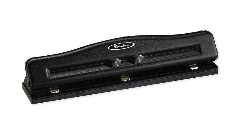 Swingline Commercial Desktop Adjustable Hole Punch, 11 Sheet Capacity, Black (74020)