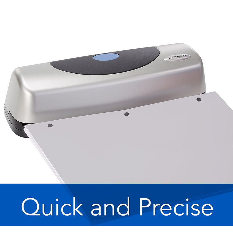 Swingline Electric Portable Electric Desktop 3-Hole Punch, 15 Sheet Capacity, Silver/Black (A7074515)
