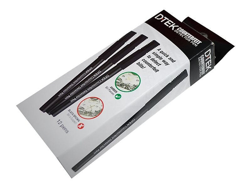 CONTROLTEK DTEK Counterfeit Pen, Black, Dozen (560507)