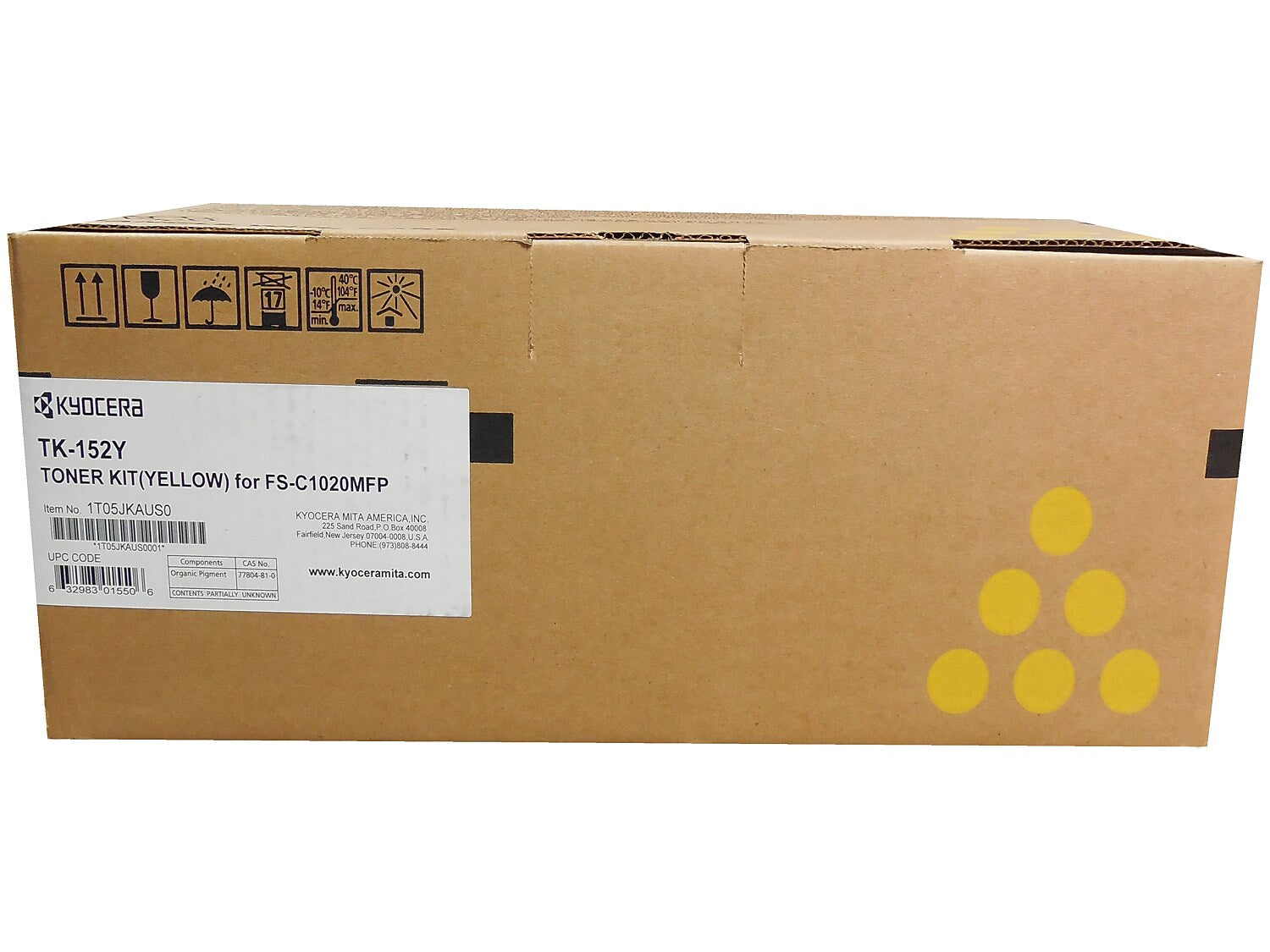 Kyocera TK-152Y Yellow Standard Yield Toner Cartridge, Prints Up to 6,000 Pages (1T05JKAUS0)