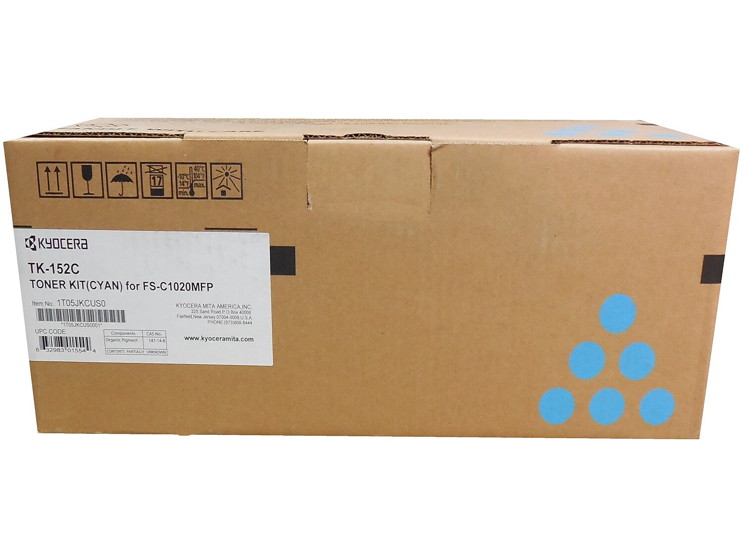 Kyocera TK-152 Cyan Standard Yield Toner Cartridge, Prints Up to 6,000 Pages (1T05JKCUS0)