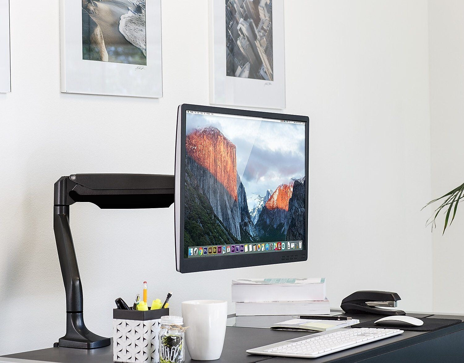 Mount-It! Height Adjustable Single Monitor Desk Mount Arm for 13"-32" Monitors (MI-1771B)