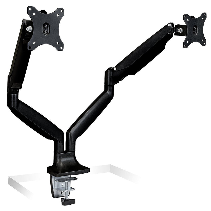 Mount-It! Height Adjustable Dual Monitor Desk Mount Arms for 13" to 32" Monitors, Black (MI-1772-BLACK)