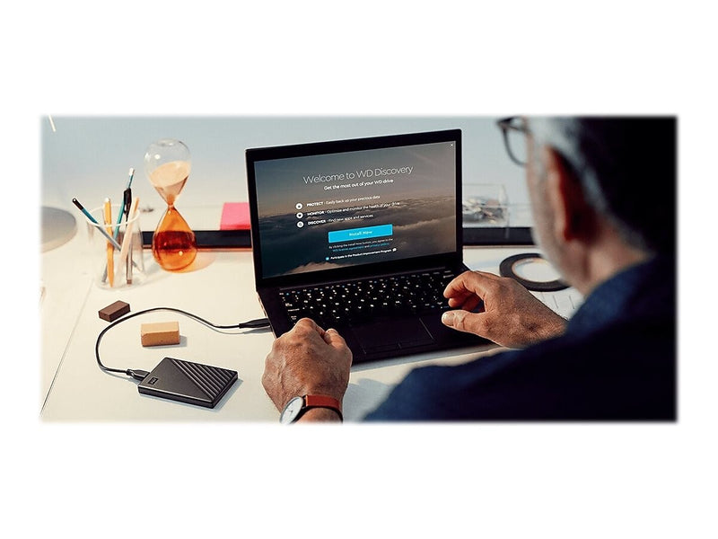WD My Passport 4TB USB 3.2 Gen 1 External Hard Drive, Sky (WDBPKJ0040BBL-WESN)