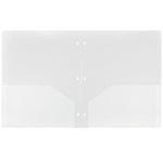 JAM Paper Heavy Duty 3-Hole Punched 2-Pocket Folder, Clear, 6/Pack (383HHPclb)