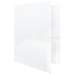 JAM Paper Heavy Duty 3-Hole Punched 2-Pocket Folder, Clear, 6/Pack (383HHPclb)