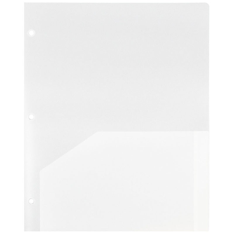 JAM Paper Heavy Duty 3-Hole Punched 2-Pocket Folder, Clear, 6/Pack (383HHPclb)