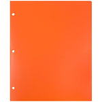 JAM Paper Heavy Duty 3 Hole Punch Two-Pocket Plastic Folders, Orange, 6/Pack (383HHPORB)