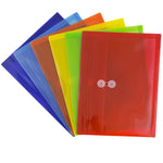 JAM Paper Standard Plastic Filing Envelope, Letter, Assorted Colors, 6/Pack (218B1RGBOYP)