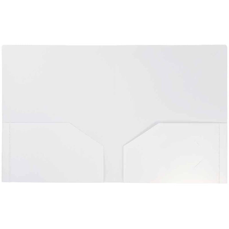 JAM Paper Heavy Duty Two-Pocket Plastic Folders, White, 6/Pack (383HWHD)