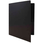 JAM Paper Heavy Duty Two-Pocket Plastic Folders, Black, 6/Pack (57406D)