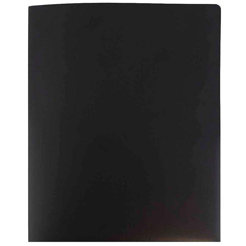 JAM Paper Heavy Duty Two-Pocket Plastic Folders, Black, 6/Pack (57406D)