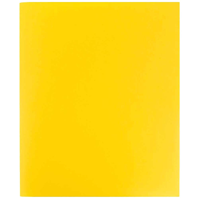 JAM Paper Heavy Duty 2-Pocket Plastic Folders, Yellow, 6/Pack (383HYED)