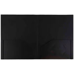 JAM Paper Heavy Duty Two-Pocket Plastic Folders, Black, 6/Pack (57406D)