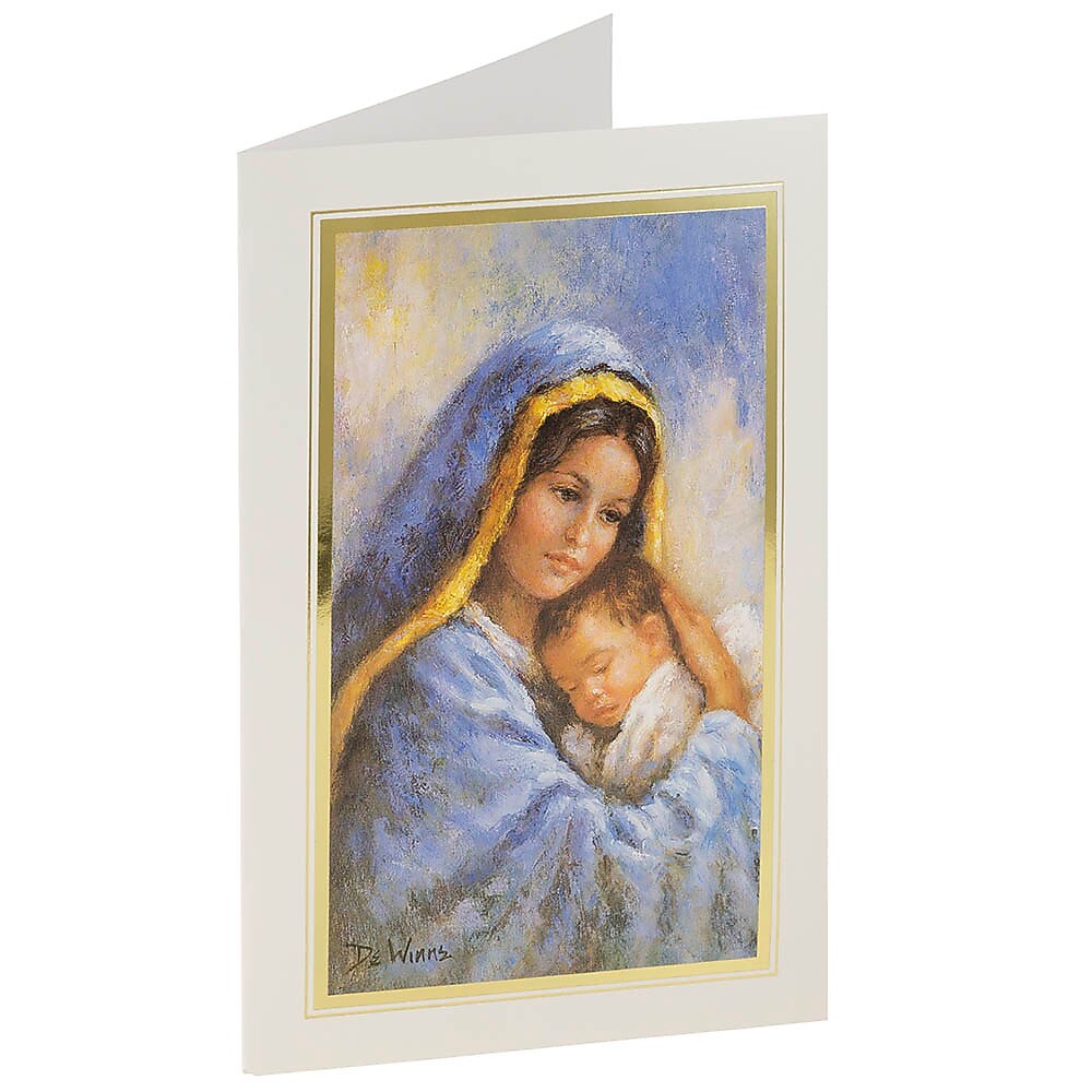 JAM Paper® Christmas Cards Set, Modern Virgin Mary, 10/Pack (8156225)