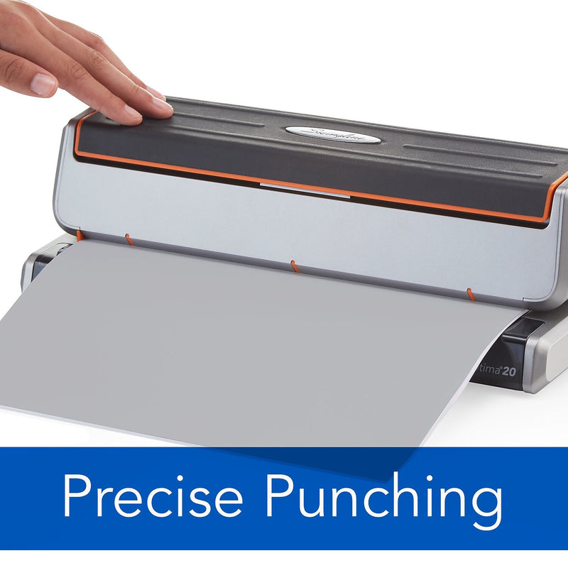 Swingline Optima Electric Desktop 3-Hole Punch, 20 Sheet Capacity, Black & Silver (74520)
