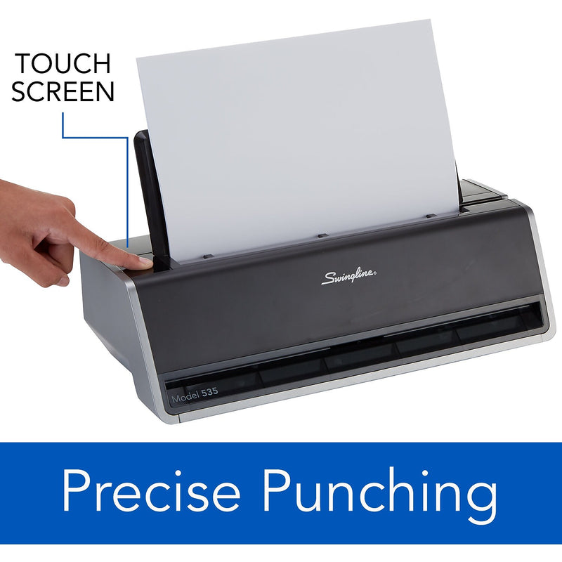 Swingline Commercial Electric Desktop 3-Hole Punch, 28 Sheet Capacity, Black & Gray (A7074535B)