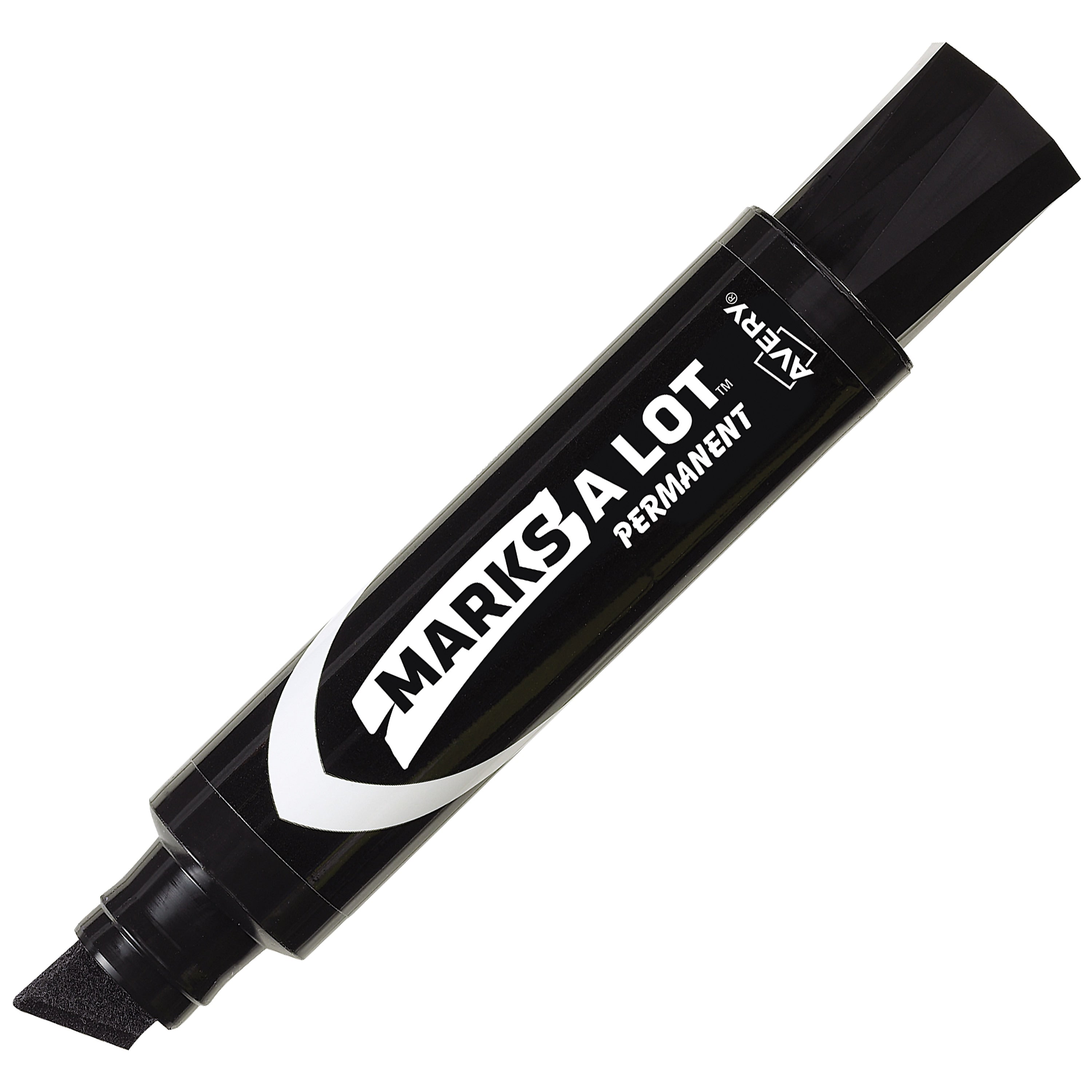 Avery Marks A Lot Jumbo Tank Permanent Markers, Chisel Tip, Black, 12/Pack (24148)