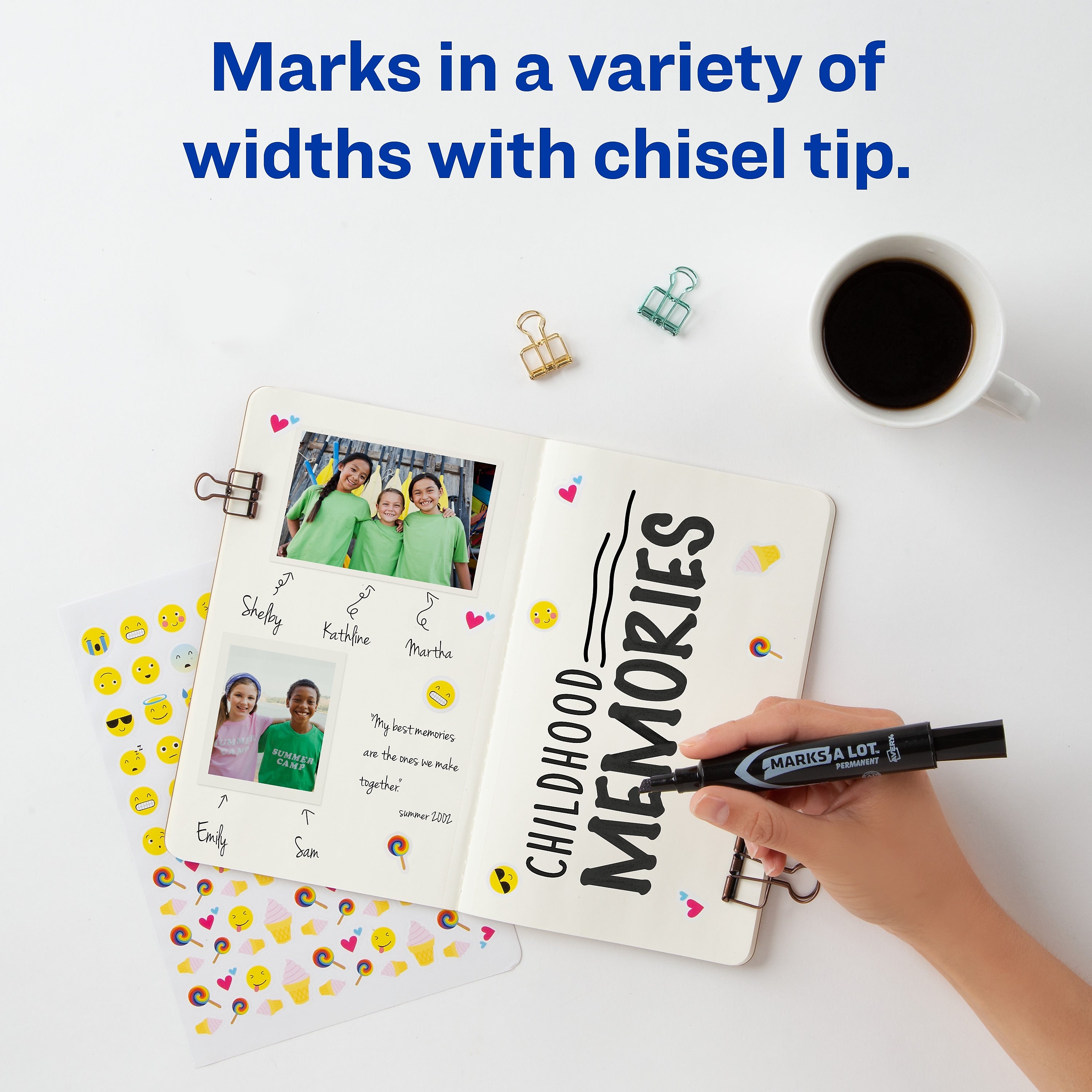 Avery Marks A Lot Tank Permanent Markers, Chisel Tip, Black, 12/Pack (7888)
