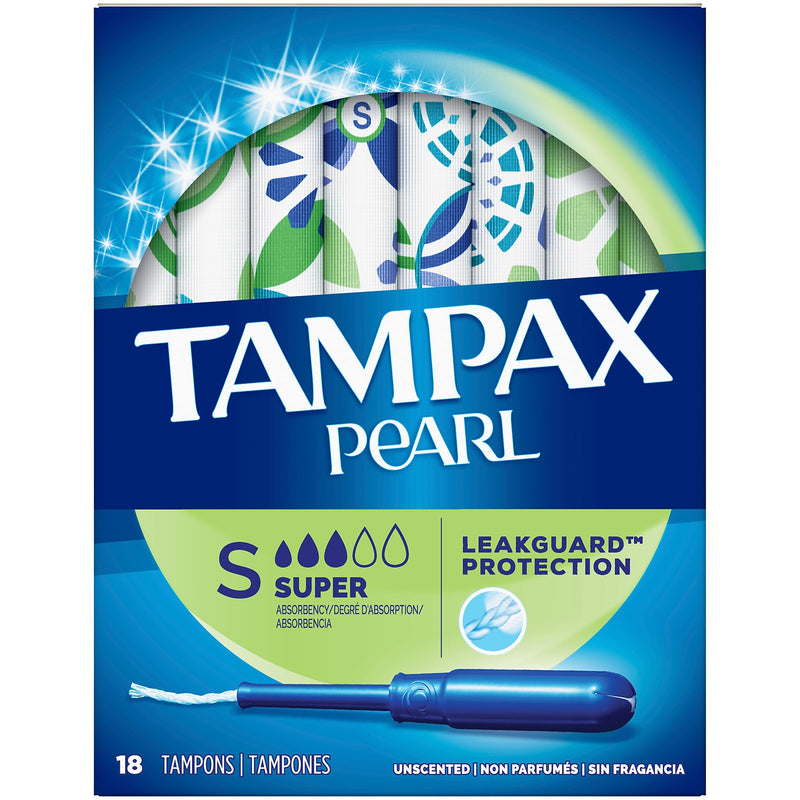 Tampax Pearl Super Absorbency Tampons, 18/Box (00073010002289)