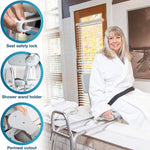 DMI® 19" - 23" x 19" Heavy-Duty Sliding Transfer Bench with Cut-Out Seat, White (522-1734-1900)