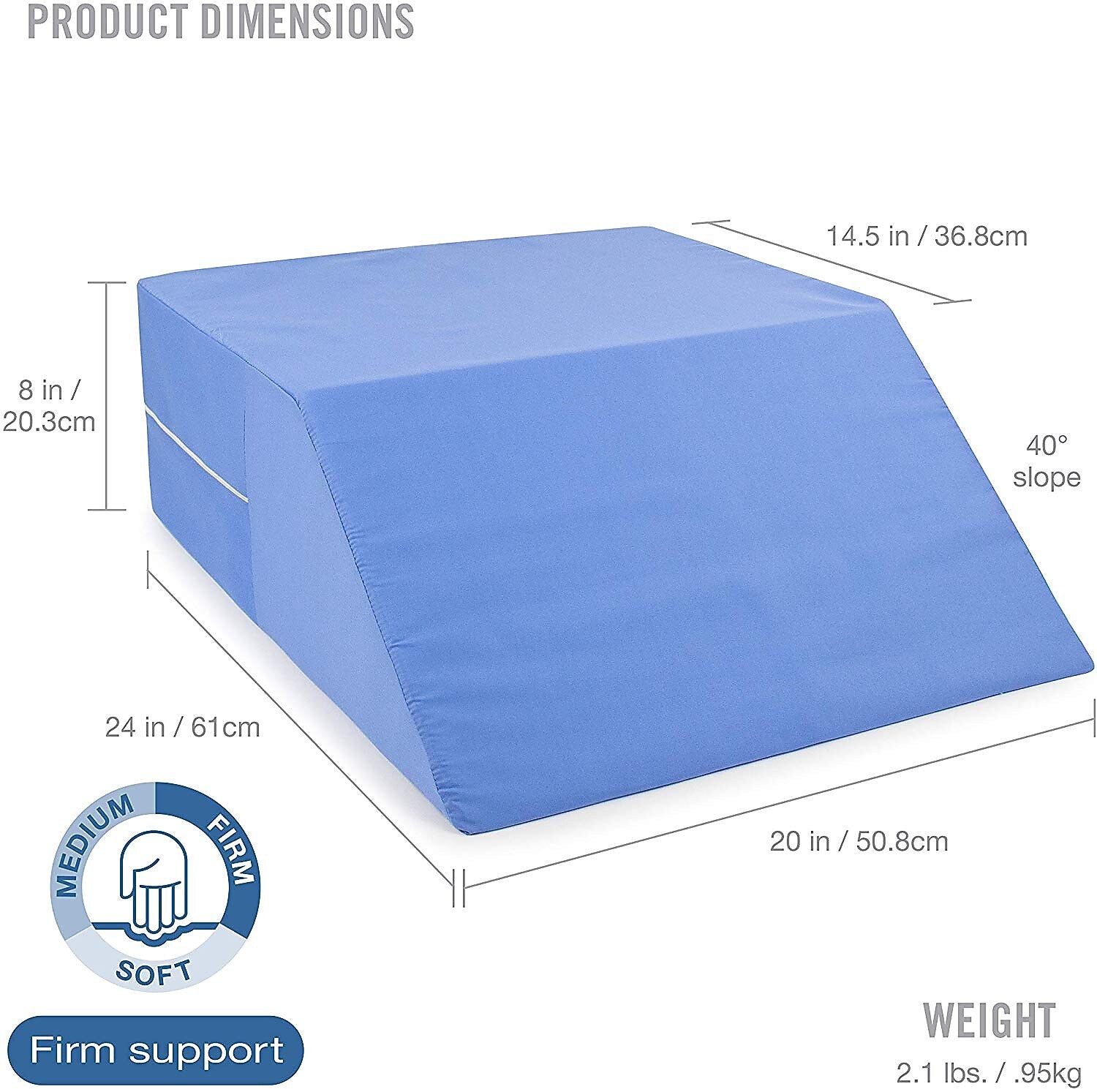 DMI Ortho Bed Wedge, 24"L x 8"H x 20"W, Blue (555-8071-0123)