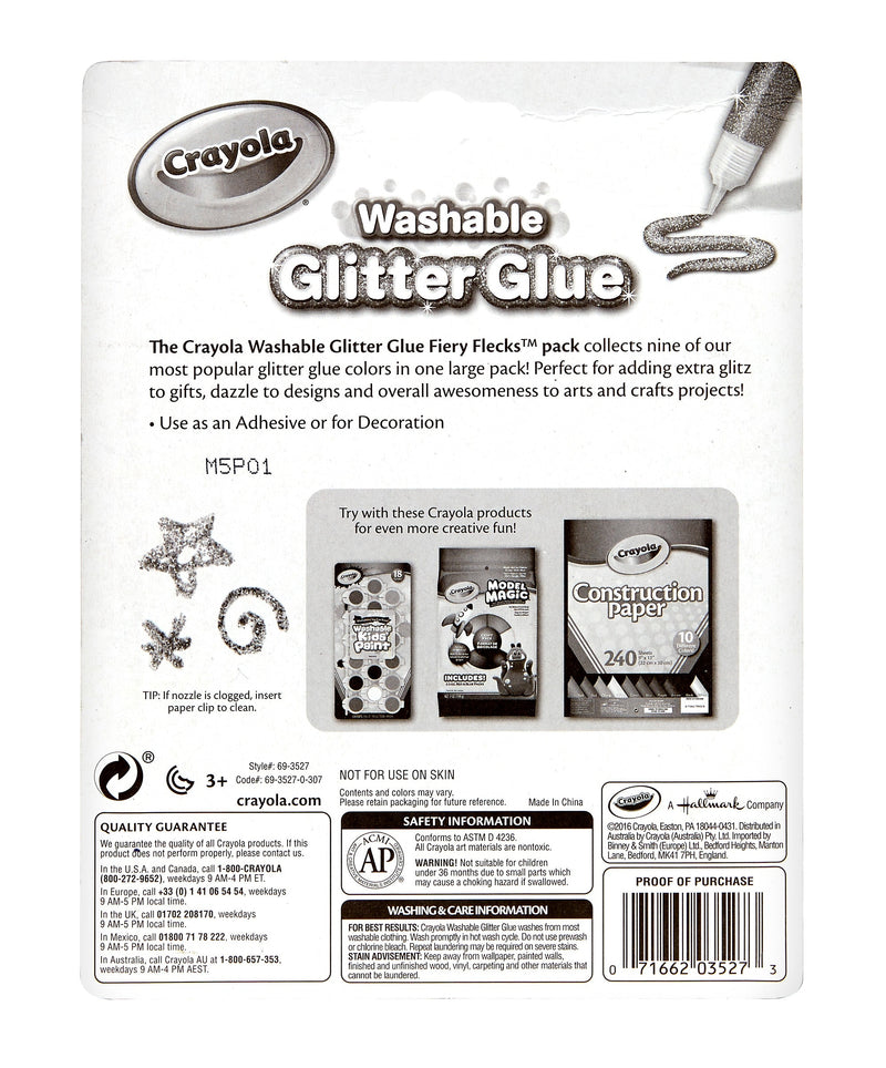 Crayola Glitter WashableRemovable Craft Glue, 0.35 oz., White (69-3527)