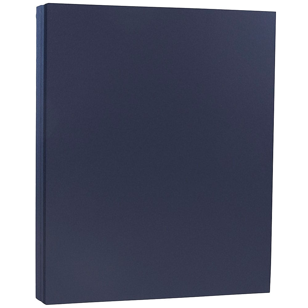 JAM Paper 100 lb. Cardstock Paper, 8.5" x 11", Navy Blue, 50 Sheets/Pack (LEBA242)