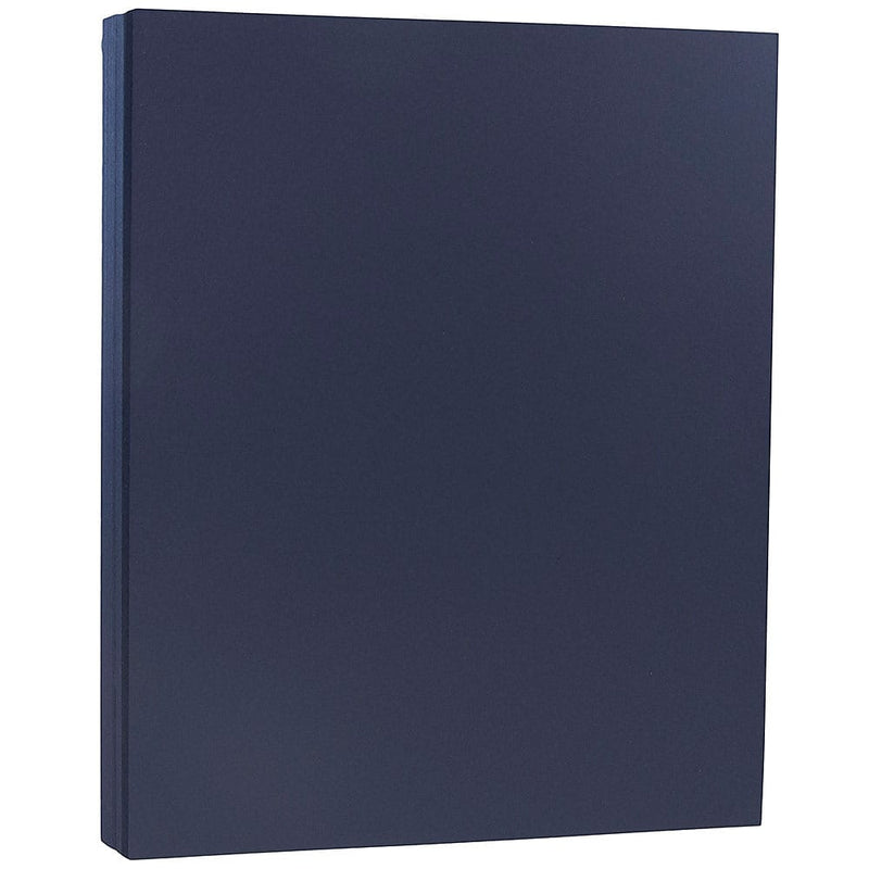 JAM Paper 100 lb. Cardstock Paper, 8.5" x 11", Navy Blue, 50 Sheets/Pack (LEBA242)