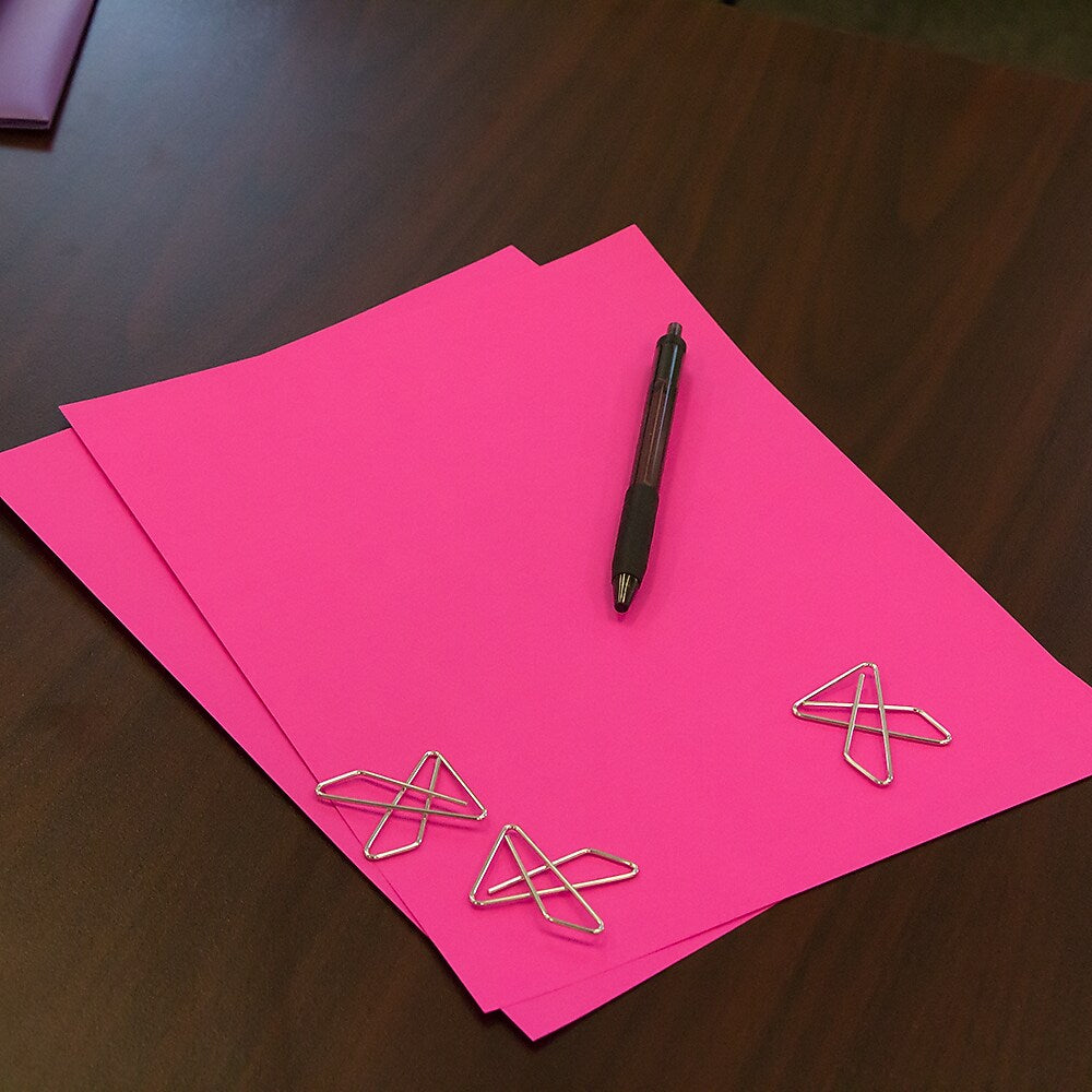 JAM Paper 8.5" x 11" Color Multipurpose Paper, 32 lbs. Ultra Fuchsia Bright Hue, 100 Sheets/Pack (184931)