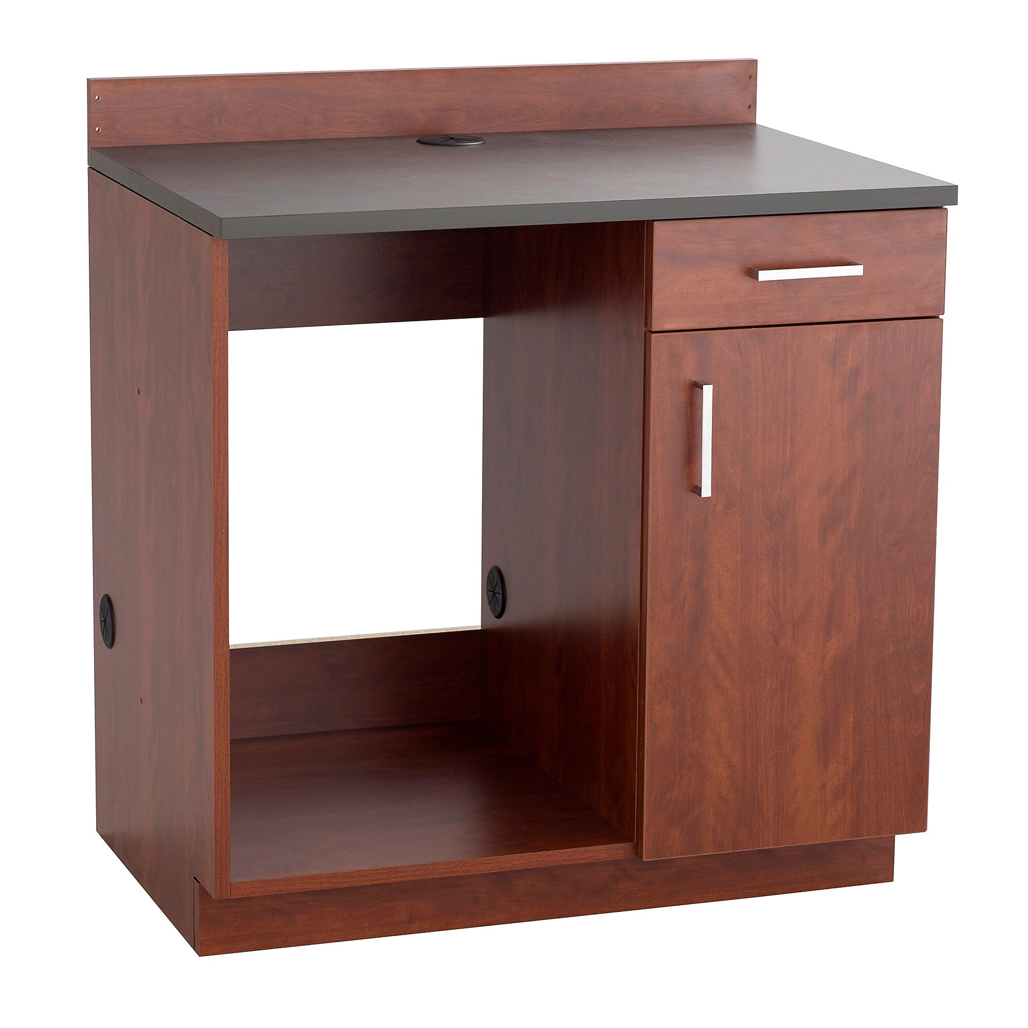Safco 36"H Modular Break Room Appliance Base Cabinet, Mahogany/Slate (1705MH)