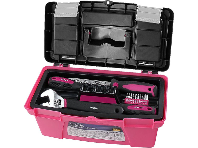 Apollo Tools 3 Piece Tool Box Set, Pink (DT5005P)