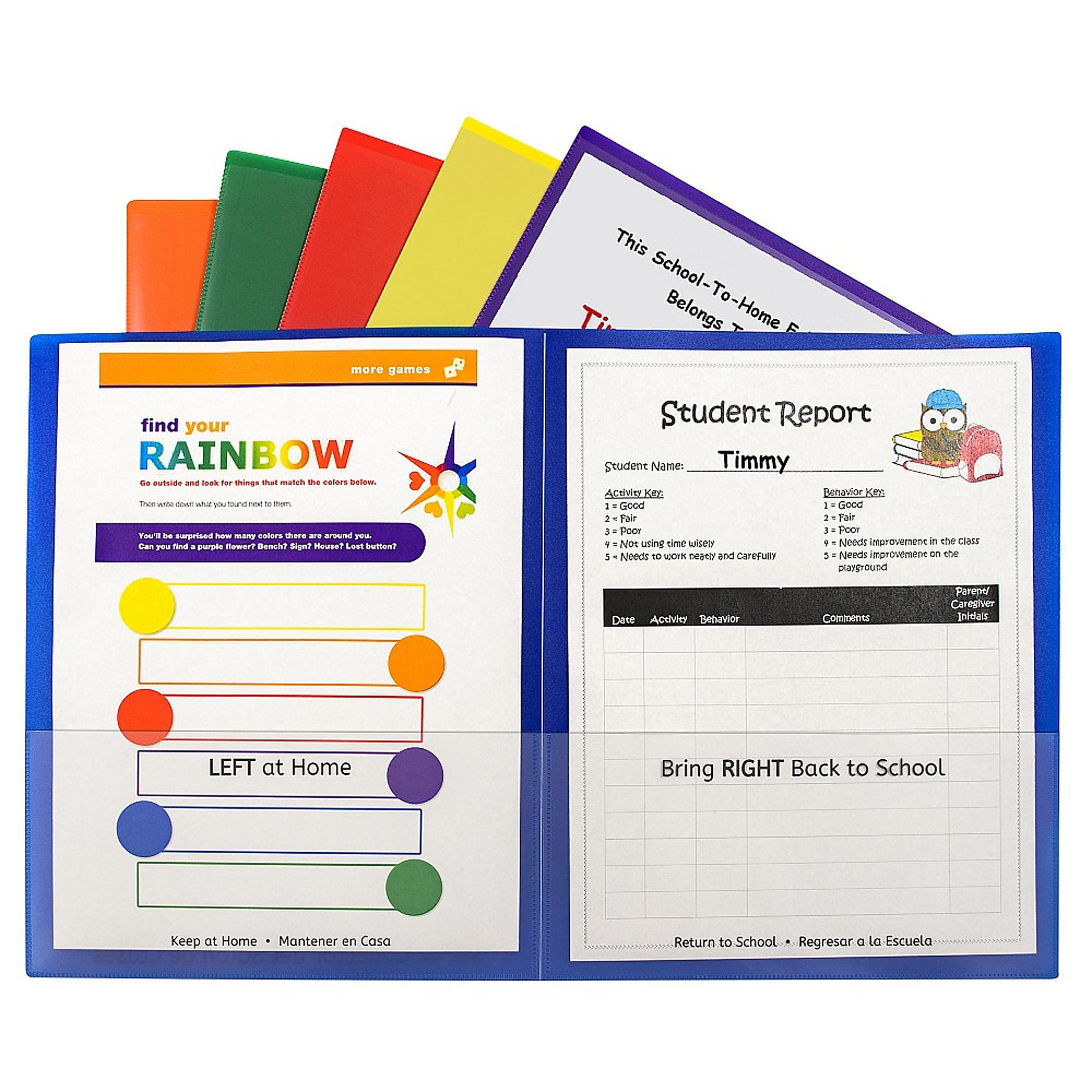 C-Line Plastic Classroom Connector School-To-Home Folder, 11.75" x 9.44", Assorted Colors, 6/Pack (CLI32010)