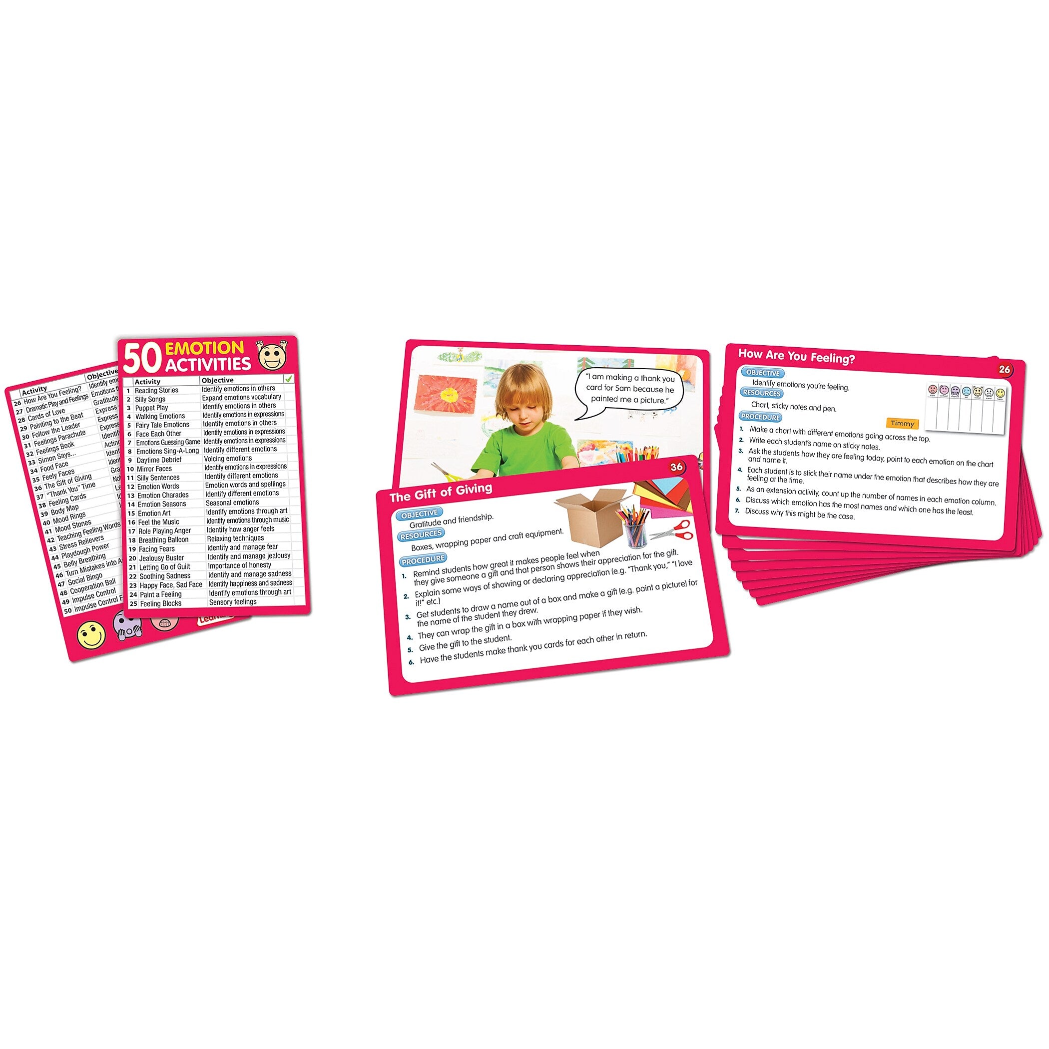 Emotion Activity Cards for PreK+, 50 Per Pack (JRL357)