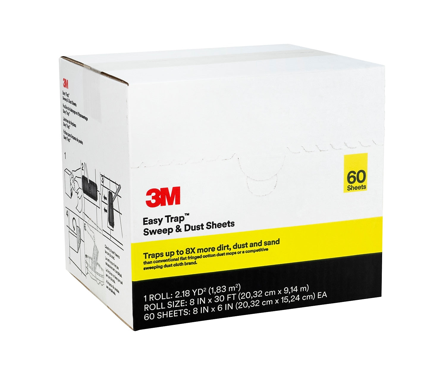 3M Easy Trap Dusting Cloths, 60 Sheets/Roll (59152W)