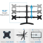 Mount-It! Adjustable Dual Stand, Up to 32" Monitors, Black (MI-2781B)