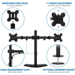 Mount-It! Adjustable Dual Stand, Up to 32" Monitors, Black (MI-2781B)