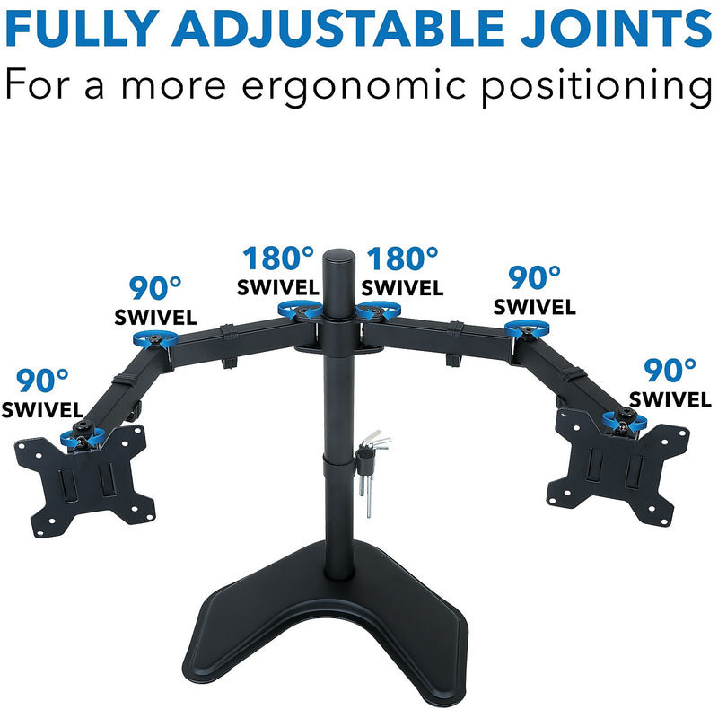 Mount-It! Adjustable Dual Stand, Up to 32" Monitors, Black (MI-2781B)