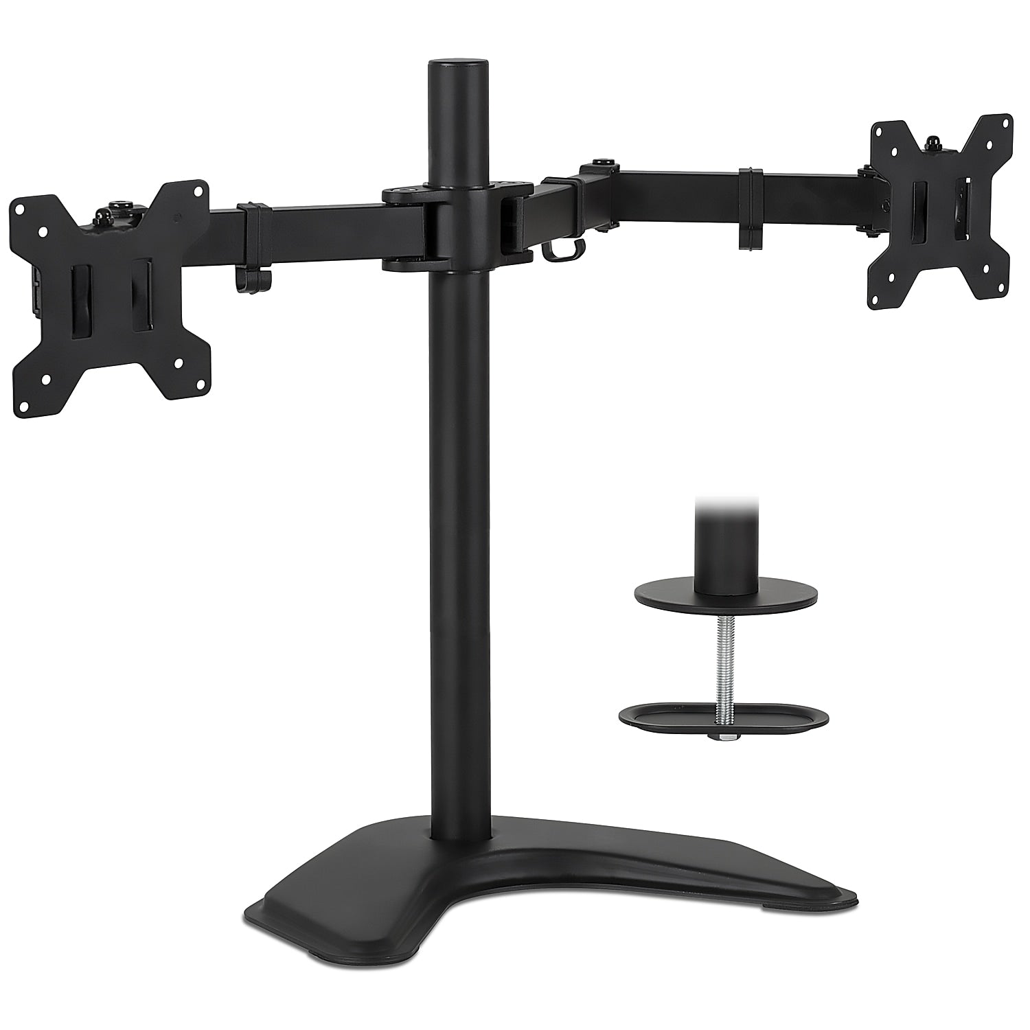 Mount-It! Adjustable Dual Stand, Up to 32" Monitors, Black (MI-2781B)