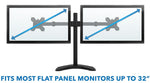 Mount-It! Adjustable Dual Stand, Up to 32" Monitors, Black (MI-2781B)