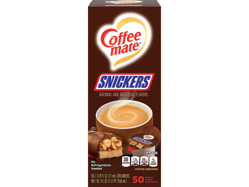 Coffee mate Snickers Liquid Creamer, 0.37 oz., 50/Box (61425)