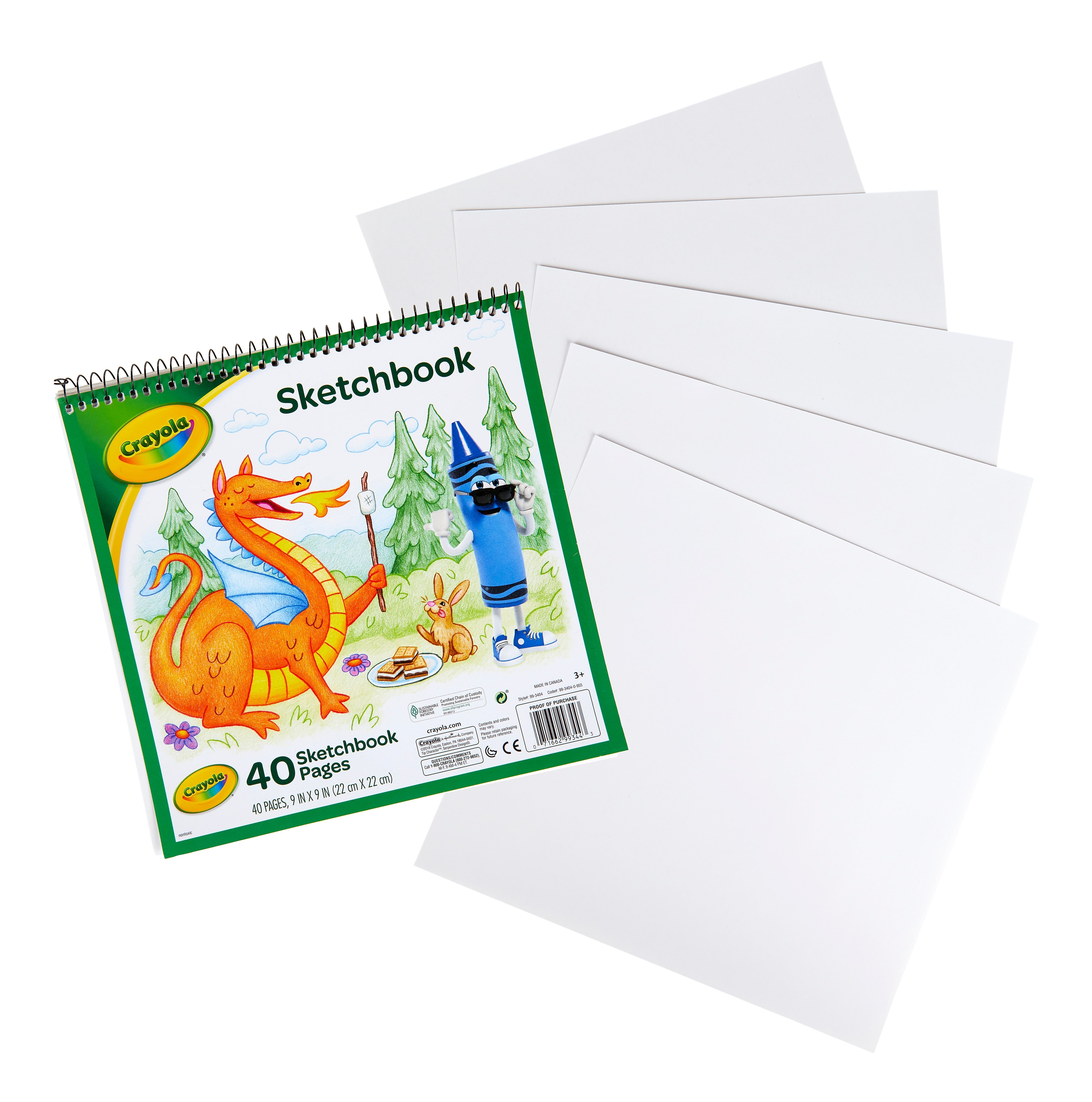 Crayola 9" x 9" Sketch Book, 40 Sheets/Book (99-3404)