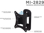 Mount-It! Tilt and Swivel Tilt Wall TV Mount for up to 32" Screens, 32 lbs. Max. (MI-2829)