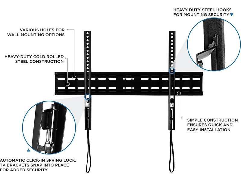 Mount-It! Fixed Wall TV Mount, 77 Lbs. Max. (MI-13050XL)