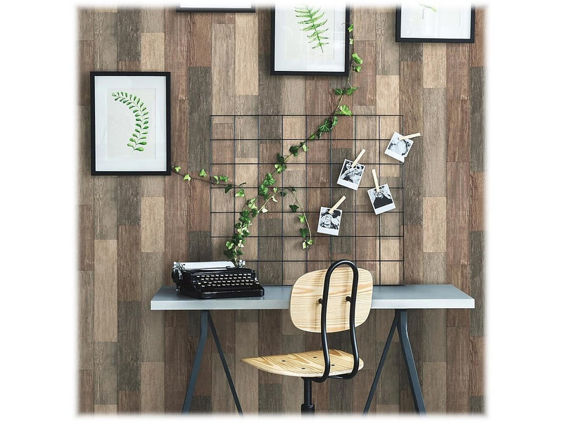 York Wallcoverings B31-Peel & Stick Wallpaper, Weathered Wood Plank, Vinyl, 20.5" x 16.5' (RMK10841WP)
