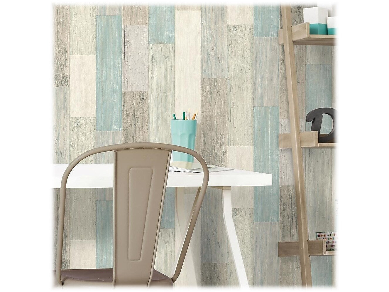 York Wallcovering B31-Peel & Stick Wallpaper, Weathered Wood Plank, Vinyl, 20.5" x 16.5' (RMK10840WP)