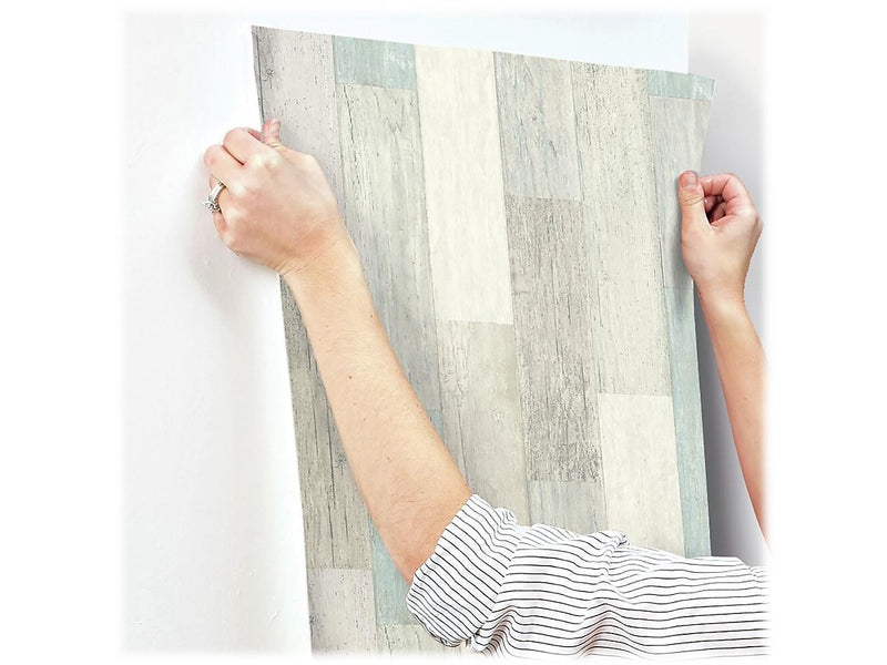 York Wallcovering B31-Peel & Stick Wallpaper, Weathered Wood Plank, Vinyl, 20.5" x 16.5' (RMK10840WP)